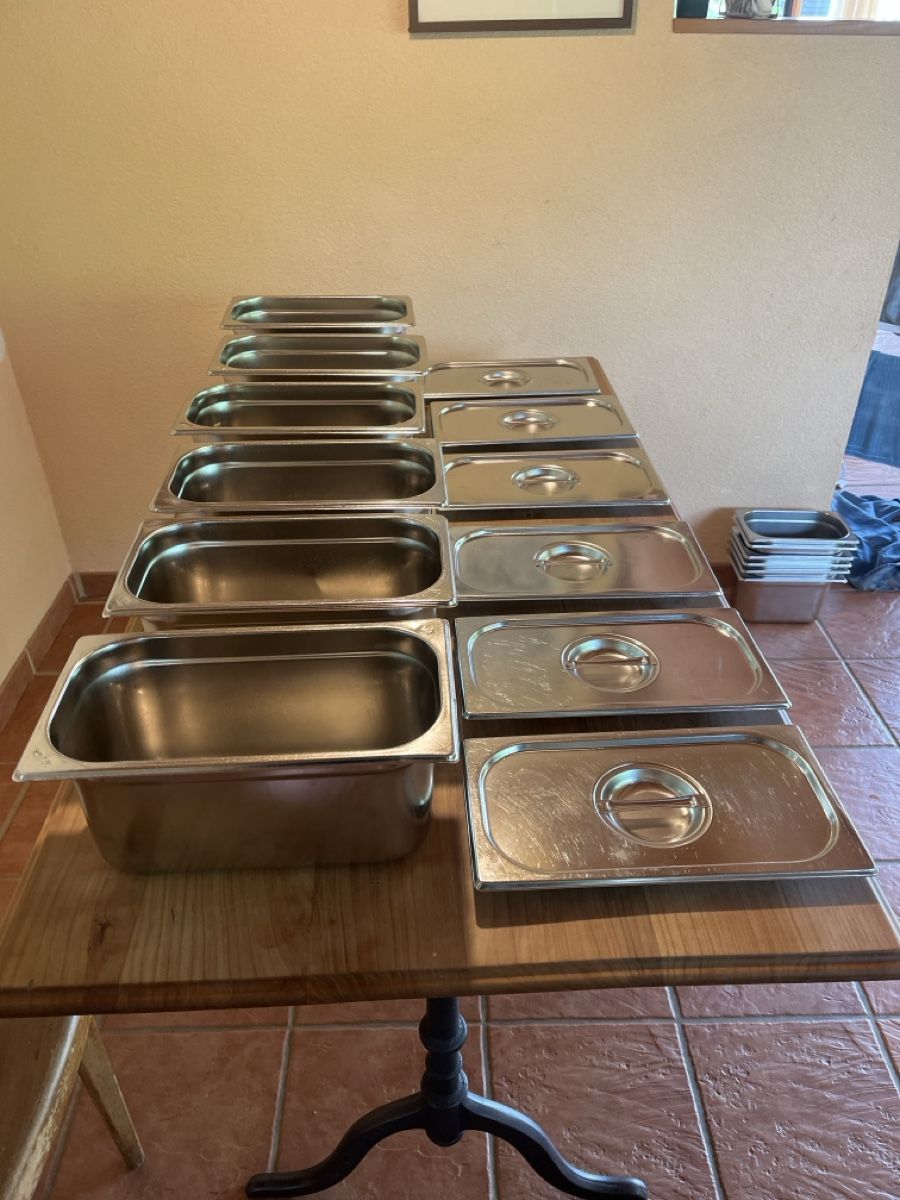 Elettrodomestici da cucina: 6 x 1/3 Gastronorm Behälter 15 cm mit Deckel – Usato da Dittingen venduto da Cervolino77 1