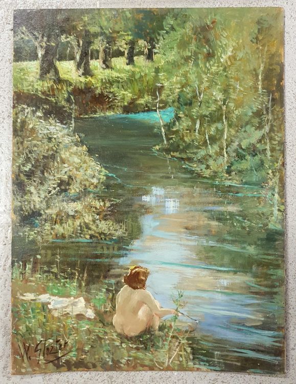 Artiste à identifier Huile sur toile Signée Paysage de Provence XX