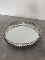 Serviertablett rund mit Spiegelboden gebraucht