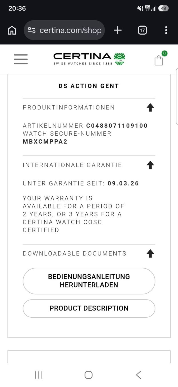 Certina Orologi: Certina DS Action Diver 38mm / Full Set – Usato da Schliern b. Köniz venduto da sciurrrus 5