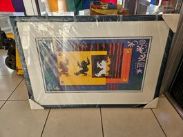Abstrakte Figuren Muster Bild im Rahmen W&G IMAGE 99x69cm