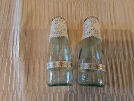 Boho 2er Set Flaschen, Tischdeko, Hochzeit, Vintage