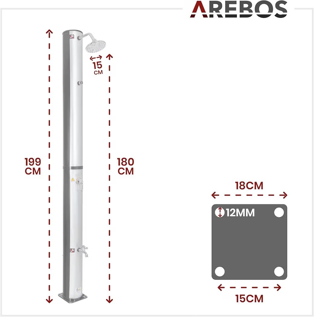 Docce: Arebos Solardusche 37 Liter - Neu – Nuovo (secondo la descrizione) da Nebikon venduto da warendiscount 4