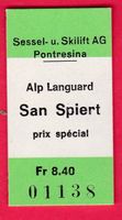 KARTON SESSEL-SKILIFT, ALP LANGUARD - SAN SPIERT, PRIX SPÉCI