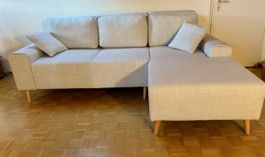 Ecksofa grau mit Ottomane sehr guter Zustand