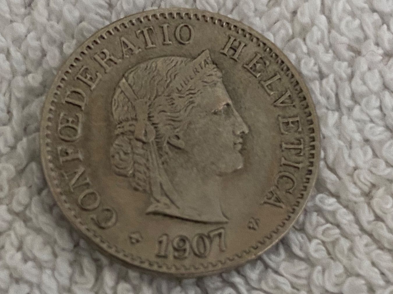 Tutti le monete: 5 centimes/rappen 1907 – Usato da Nyon venduto da Ilmi09