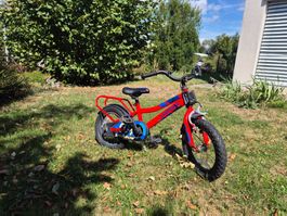 14" Kindervelo Lernset mit Stützrädern und Trailgator