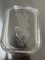 Butter Platte - Glas mit Handemade Deko - NEU