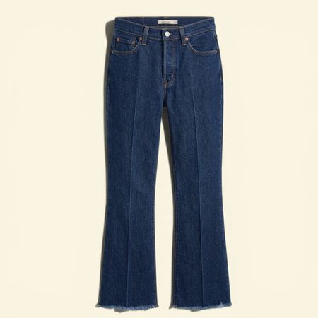 Levi's "Ribcage Boot" Jeans Gr. 27 – Dunkelblau mit Fransens