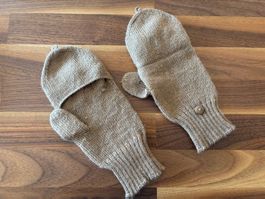 Alpaka Damen-Handschuhe / Fäustlinge – Gr. M – Beige