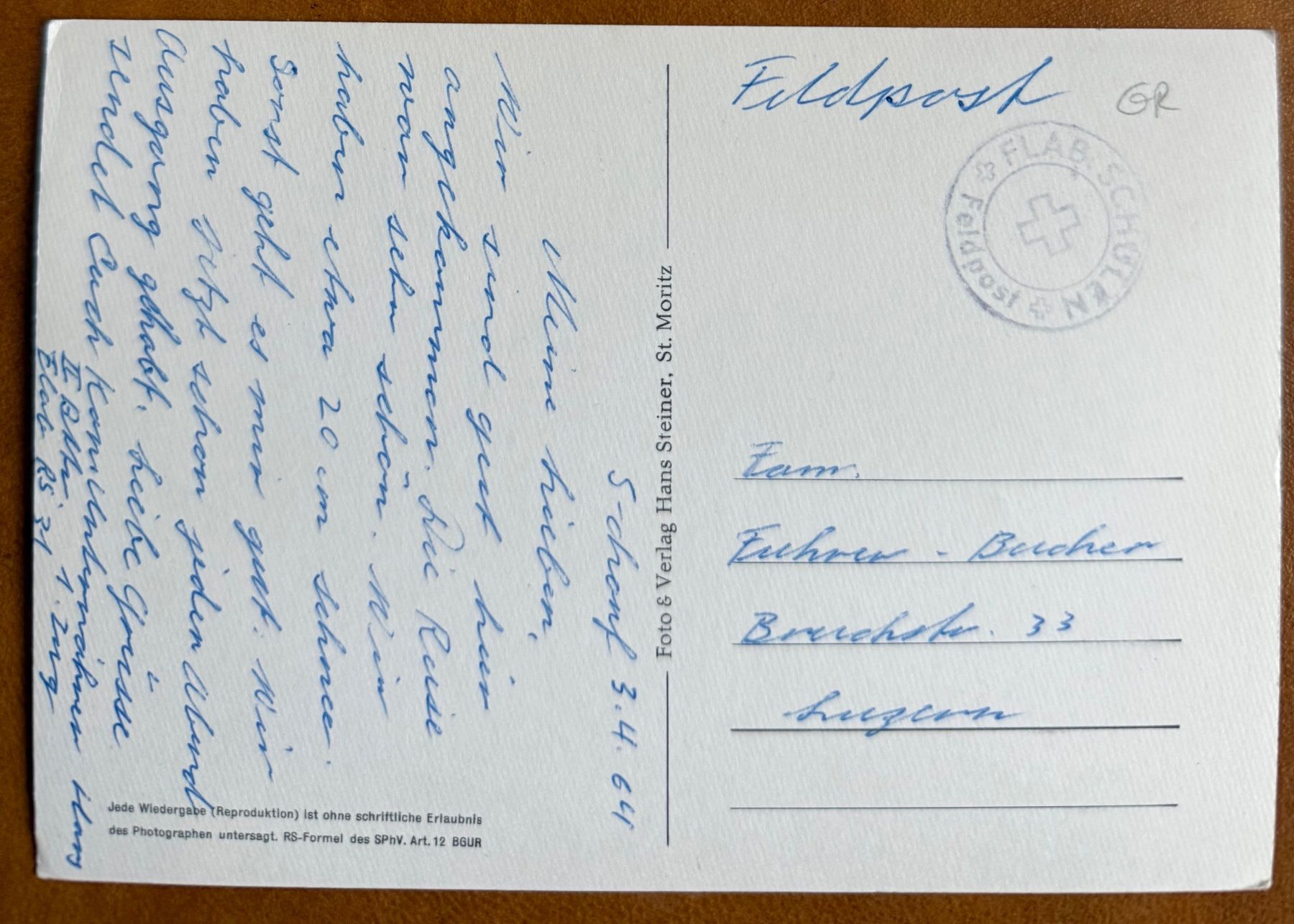 Cartes postales: S - SCHANF Oberengadin - 1964 – D'occasion à Lutry par Ediego 1
