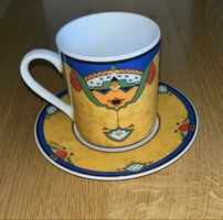 Vibrant Porcelain tea or coffee Cup & Saucer- Artistic Desig