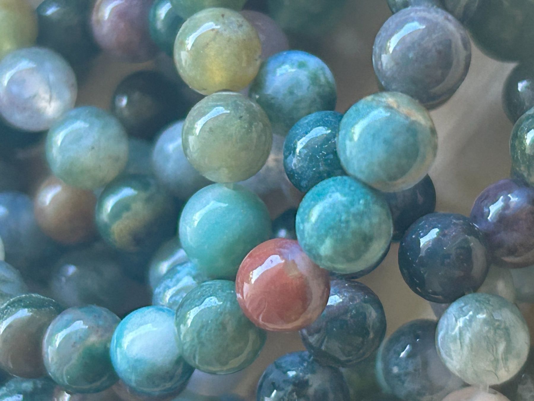 Minerali & Pietre curative: Strang echte Indien agate beads 6 mm – Nuovo e nell'imballaggio originale da Niederrohrdorf venduto da Ytobi