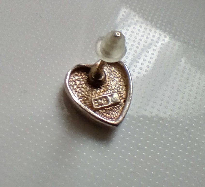 Ohrringe & -stecker: HERZ OHRRINGE SILBER 925 MIT PERLMUTT INLAY – Gebraucht aus Romanshorn von BoutiqueA 5