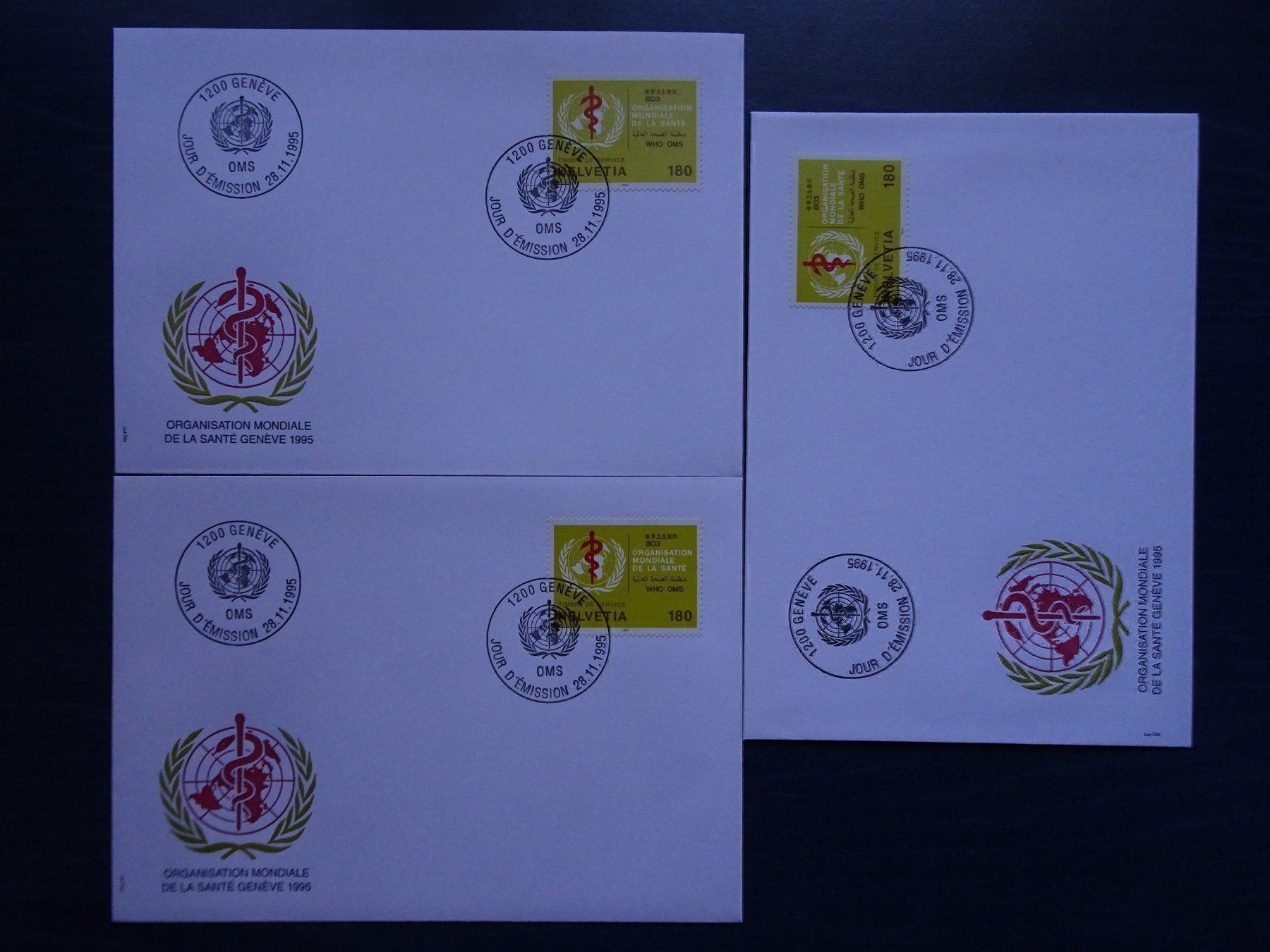 Tutti i francobolli: FDC  OMS  1995 – Nuovo (secondo la descrizione) da Aadorf venduto da Chnorli-Furz