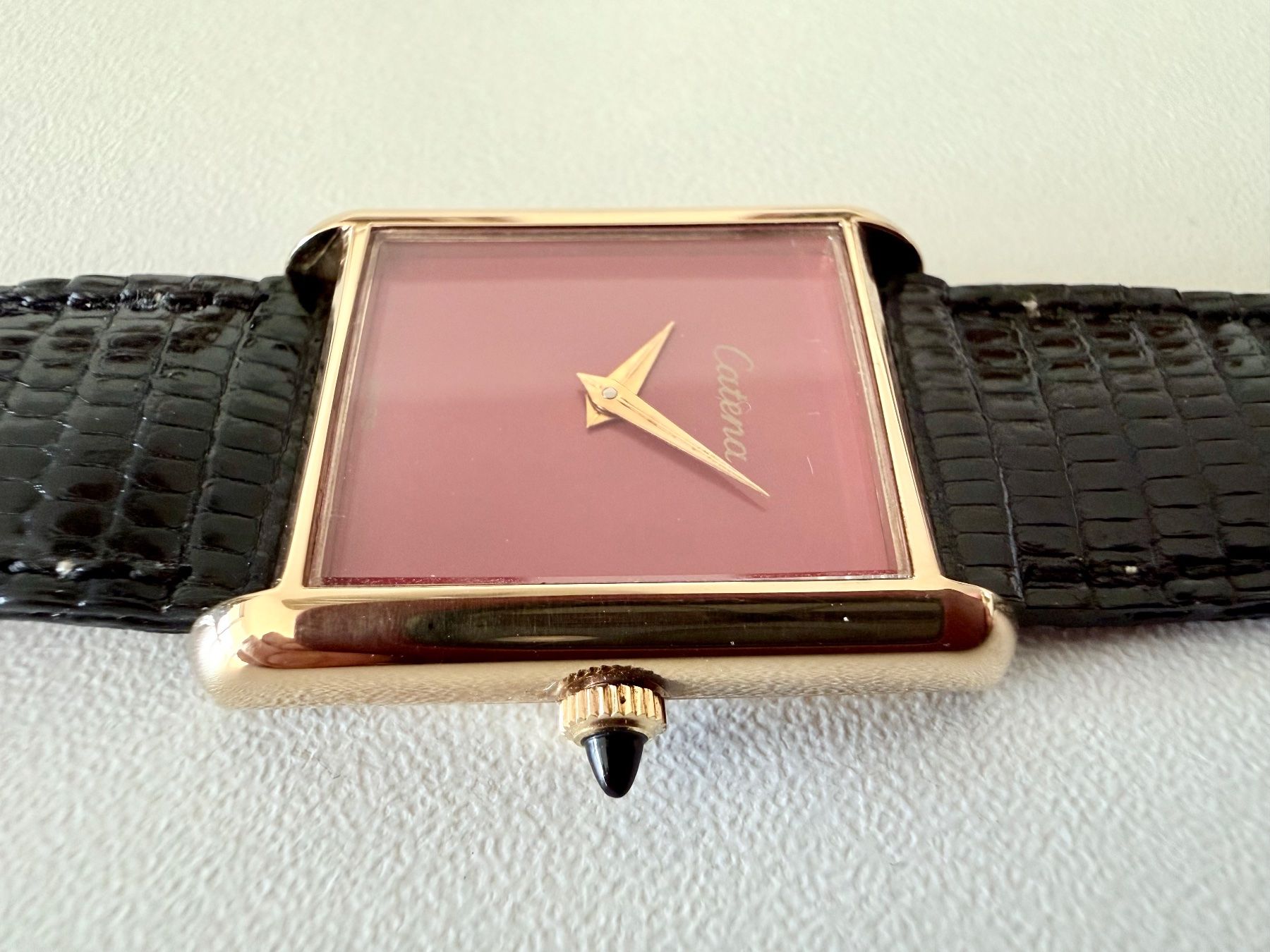 Orologi: CATENA "Tank" type, MEDIUM, Plaqué or, Mechanical, Swiss – Nuovo e nell'imballaggio originale da Le Mont-sur-Lausanne venduto da LycaGallery 3