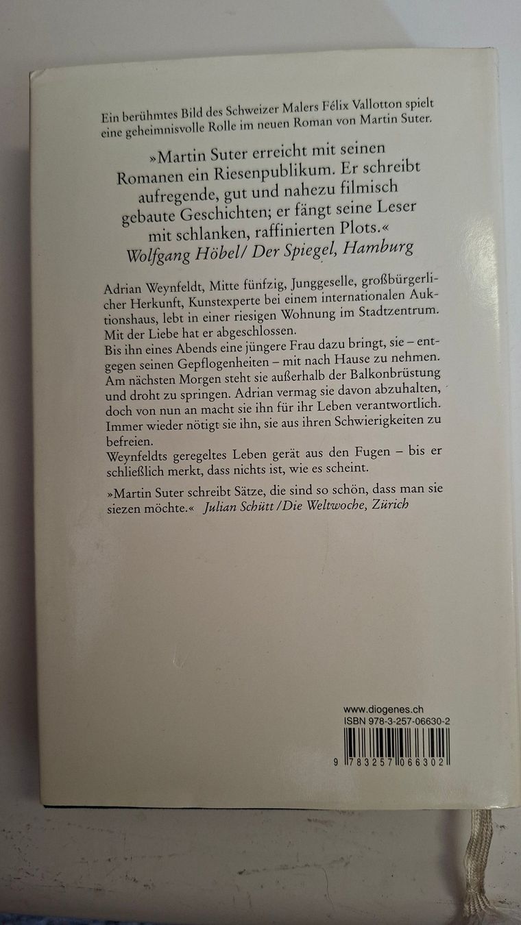 Bücher: Martin Suter: Der letzte Weynfeldt – Gebraucht aus Dietikon von Buchantiqdietikon 1