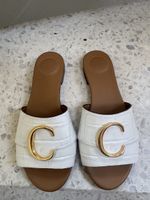 Chloe Sandals white embossed leather size 36 with box