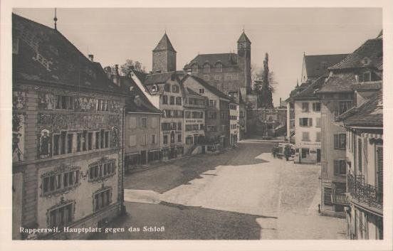 Cartes postales: RAPPERSWIL Hauptplatz gegen das Schloss – D'occasion à Jona par philajona