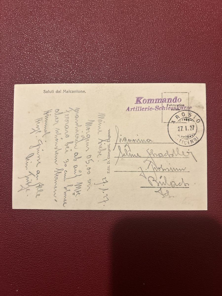 Ansichtskarten: Saluti dal Malcantone 1927 – Gebraucht aus Breganzona von Milesbo 1