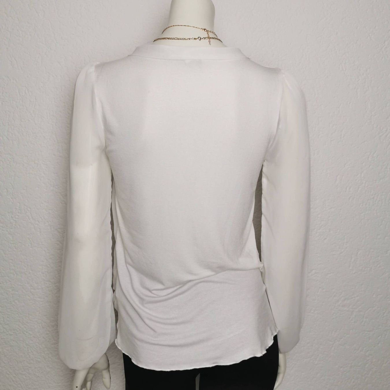 Camicette: Elegante, weisse Bluse mit Schleife, Chiffon Bluse, Boho - S – Usato da Wettingen venduto da JasminL92 2