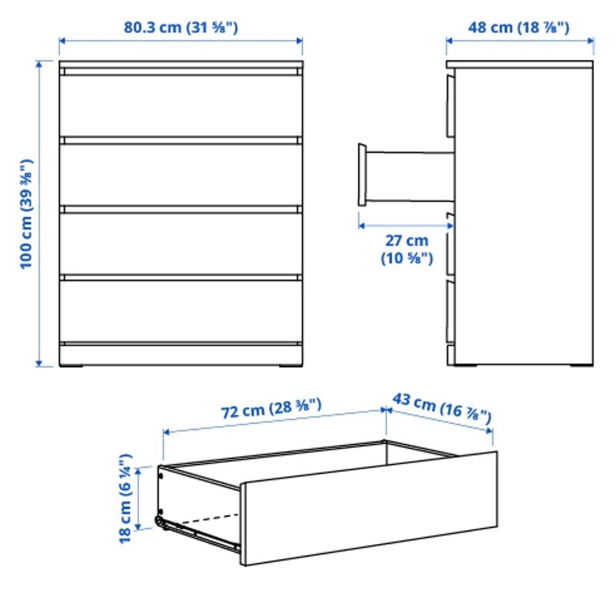 Cassettiere: Weisse IKEA Malm Kommode mit 4 Schubladen – Usato da Basel venduto da tin_95xx 4