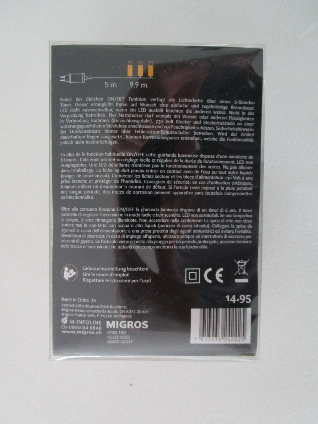 Migros Ghirlande e barre luminose: Licht, Lichterkette, 100 LED – Nuovo e nell'imballaggio originale da Grenchen venduto da Bass25 2