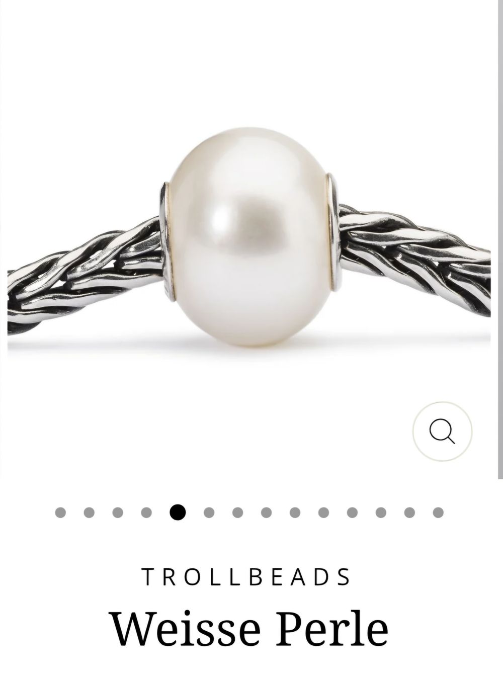 Ciondoli: Trollbeads the original - weisse Perle  – Usato da Ellighausen venduto da Luna_dk 8