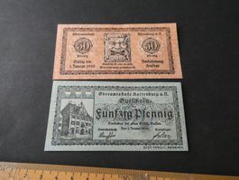 Dt. Reich, Rottenburg - Notgeldscheine