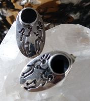 INDIANER OHRRINGE MIT ONYX IN SILBER