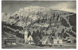 Inner-Wägital (SZ) Dorf mit Kirche - vor der Flutung um 1915