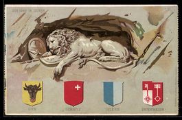 Luzern, Der Löwe von Luzern mit Wappen 