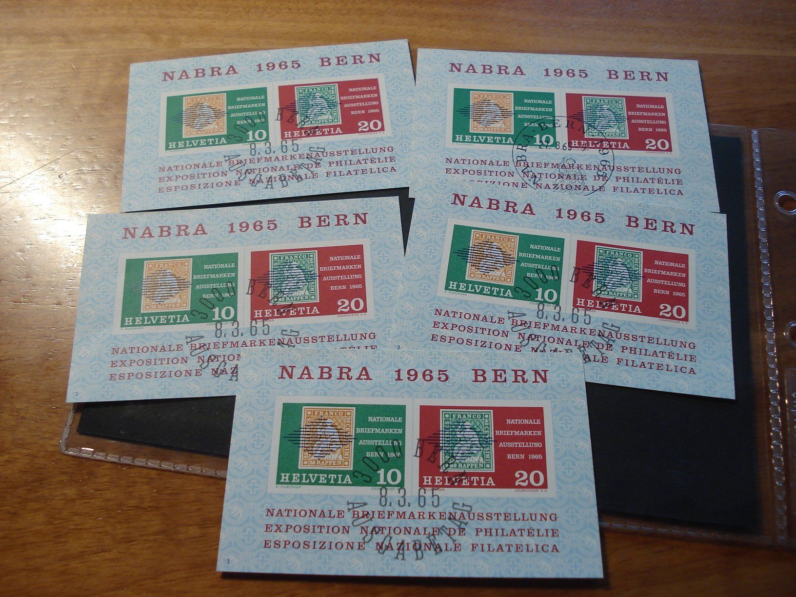 Tutti i francobolli: 5 Blocks NABRA 1965 Bern, o/ET-o – Usato da Niederwil AG venduto da morostahu