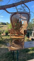 Fauteuil Emanuelle, rotin vintage style peacock occasion