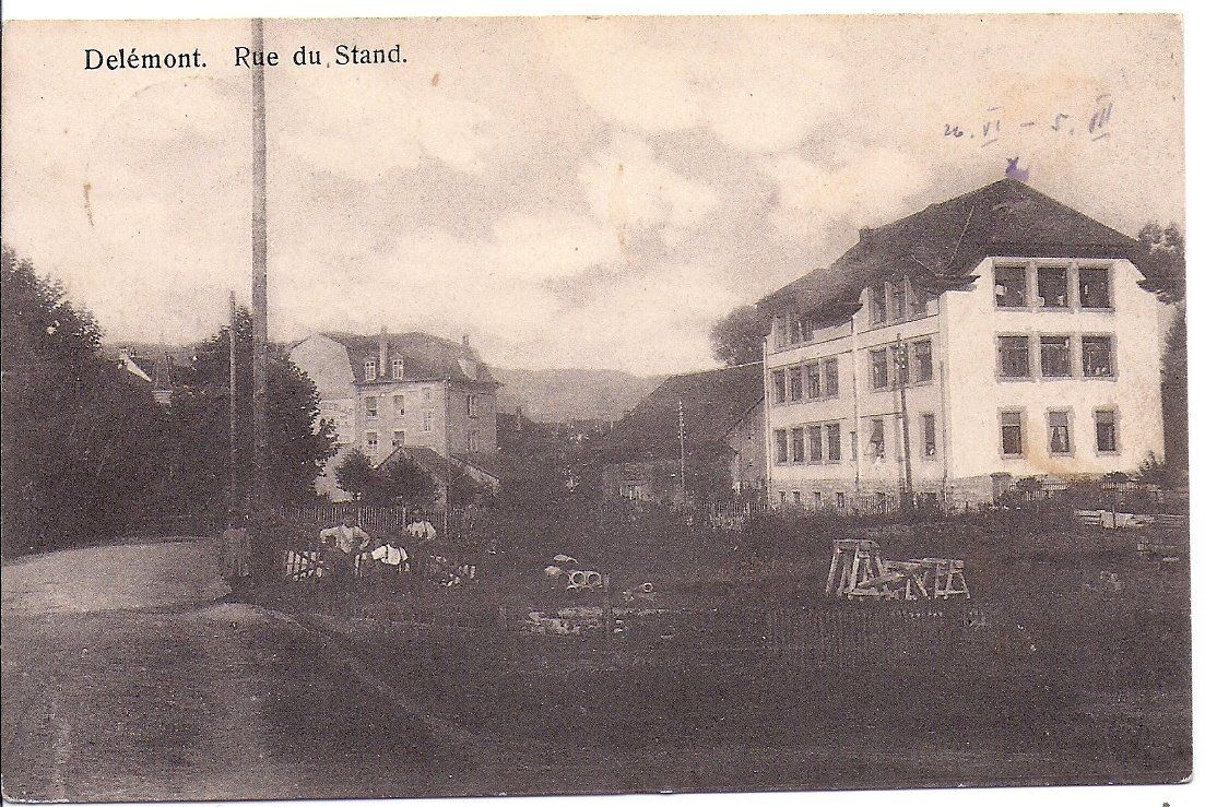 Cartoline postali: DELEMONT, rue du stand – Usato da Les Verrières venduto da Scampi0