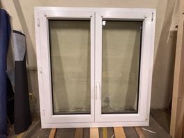 Doppelflügelfenster Kunststoff weiss gebrauchter Zustand