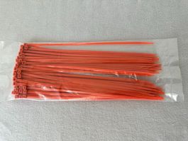 Fluoreszierende Kabelbinder Orange- 100 Stk. L=300mm B=4.8mm