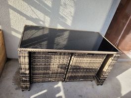 Gartenmöbel-Set Rattan Lounge Tisch Stühle Top Zustand!