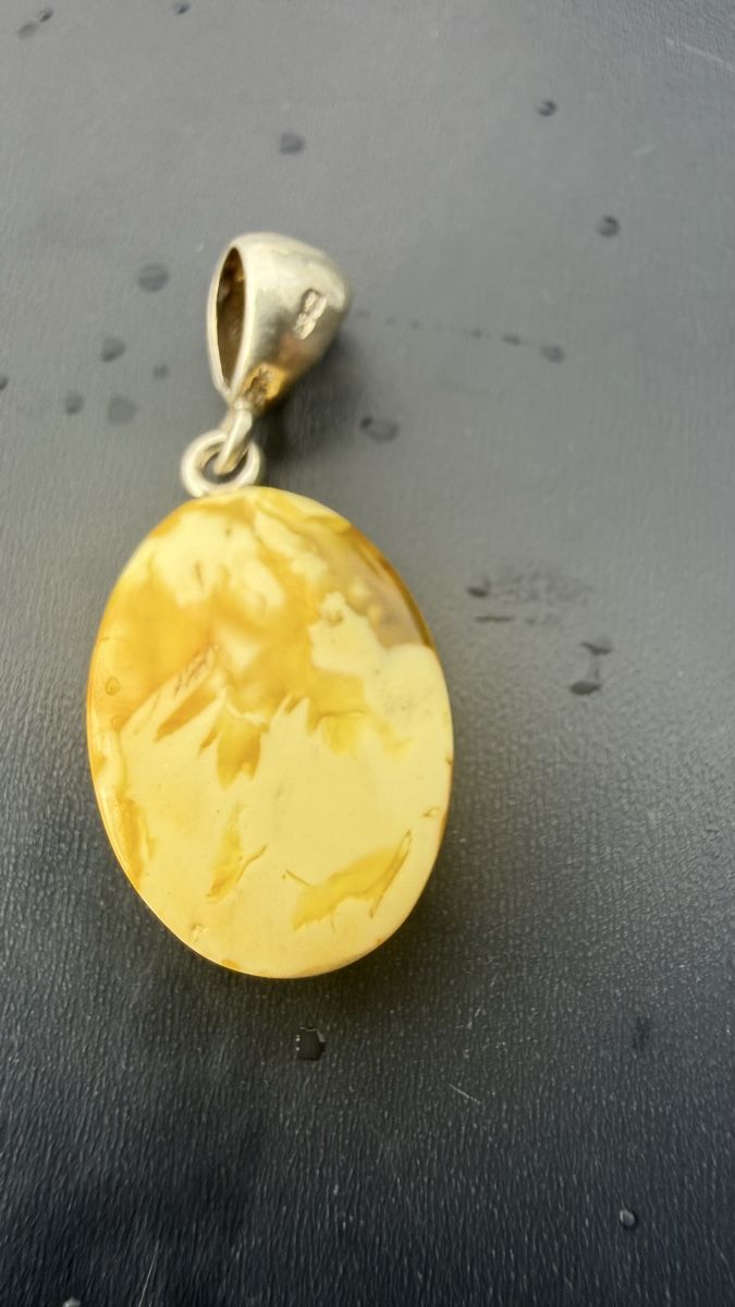 Pendentifs: Milchiger-Bernsteinanhänger, Silberöse – Neuf avec emballage d'origine à Ebikon par elischka 5