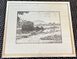 Lithografie Landschafts- Szene von Hans Munzinger  (ID S116)