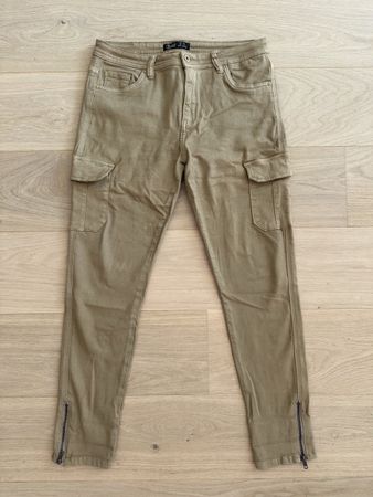 Pantalon beige stretch taille EUR 42 XL avec grandes poches