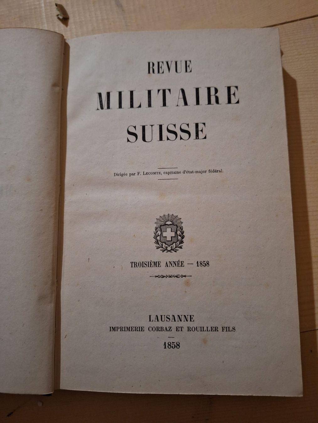 Libri: Revue militaire Suisse 1858 – Usato da Jongny venduto da Cyborg1971