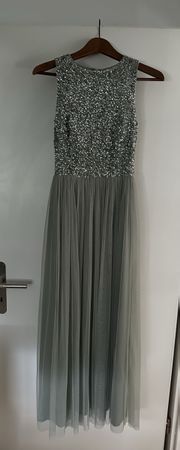 Abendkleid Pailletten Tüll grün Grösse S neu