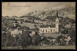AK Gams, Ort mit Kirche und Gatterifirst