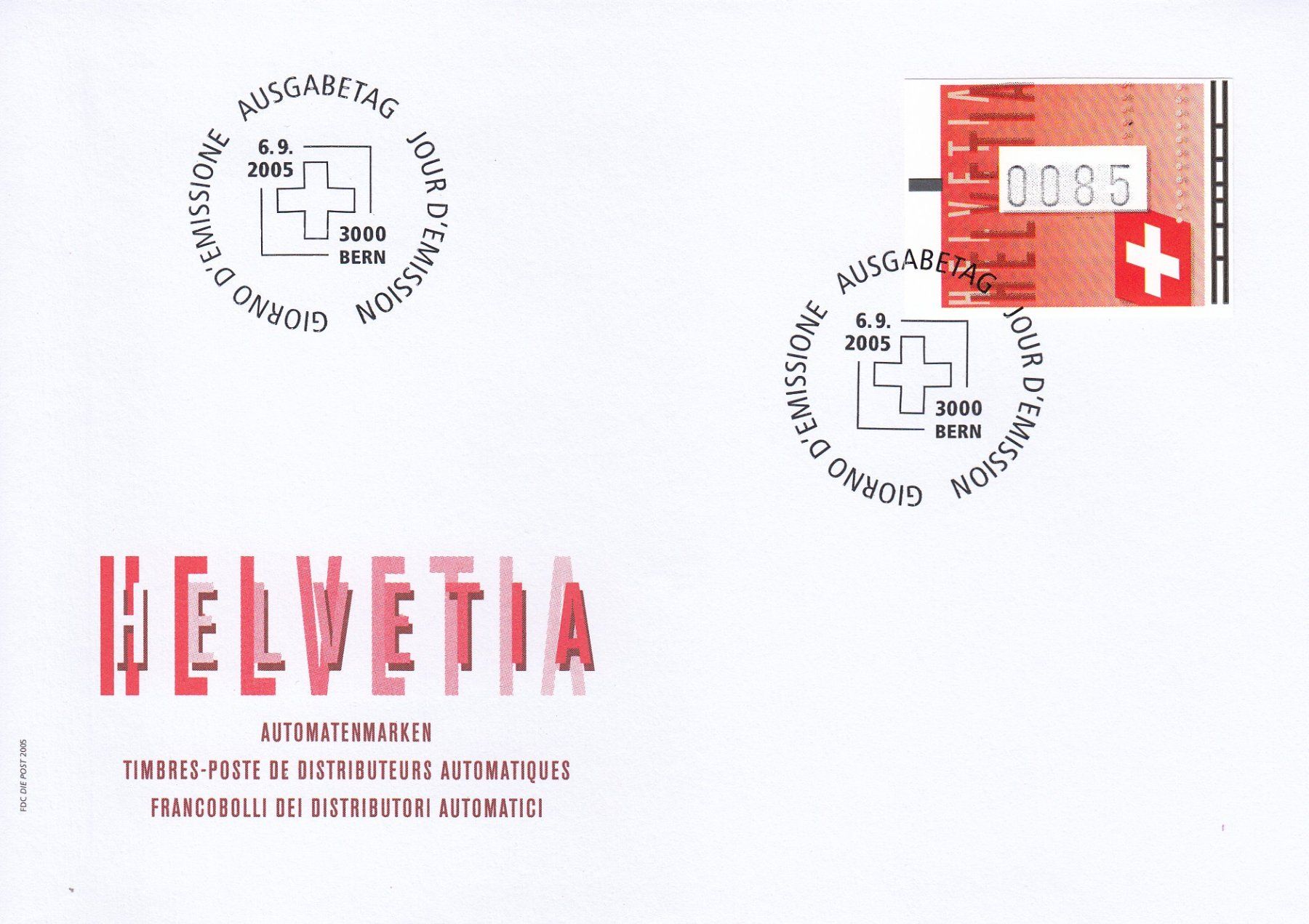 Alle Briefmarken: 2005 19-20 Automatenmarken Schweizer Flagge 2 FDC – Gebraucht aus Spreitenbach von Mustang_1105 1