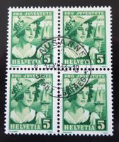 1933 - Pro Juventute - Znr. PJ 65 / 4-er Block - gestempelt