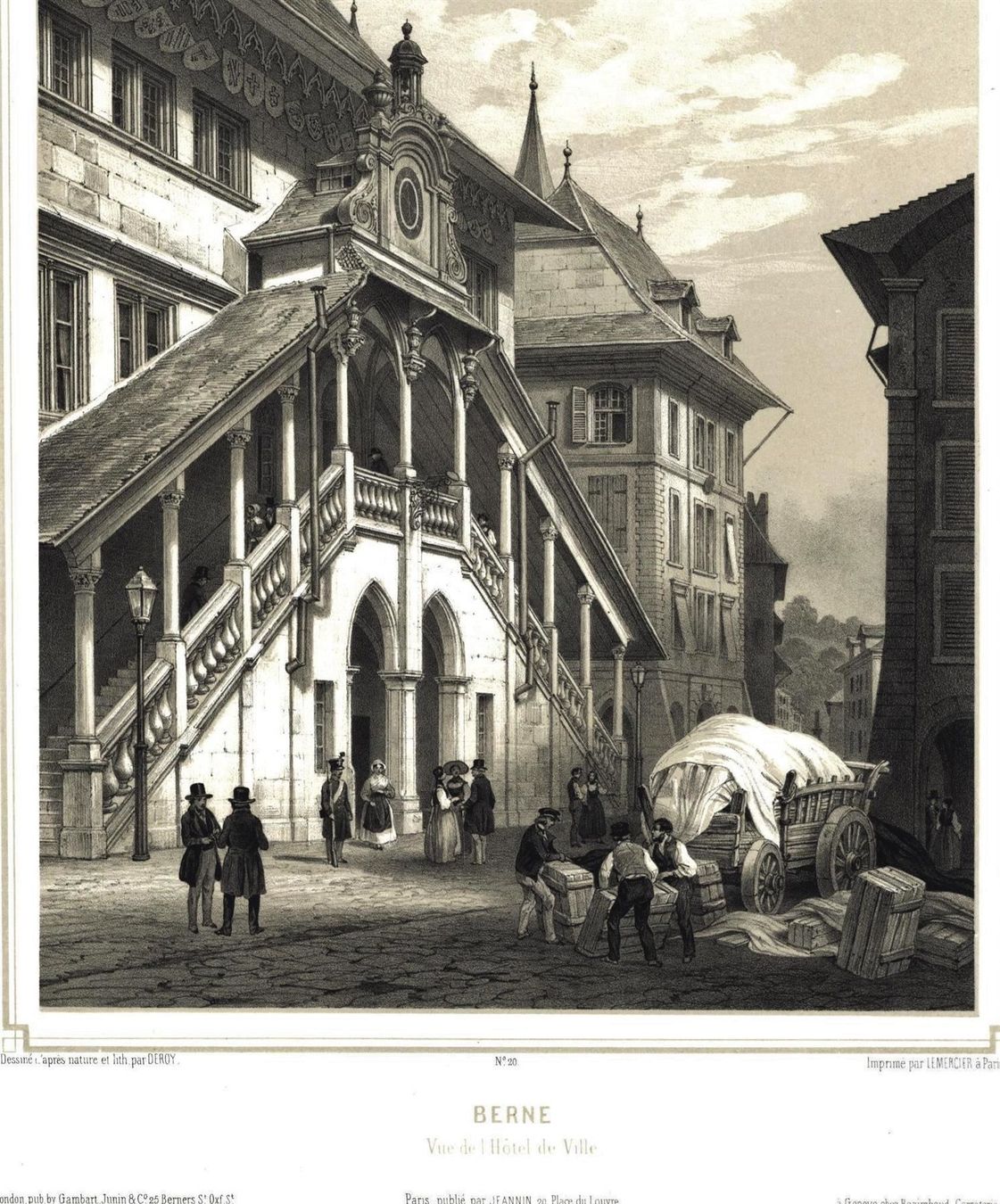 Incisioni: Bern Rathaus Tonlithographie von Deroy – Usato da Rafz venduto da Helvet32 1