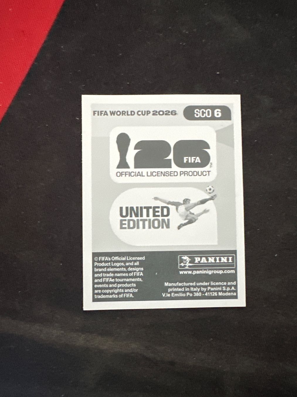 Panini Carte collezionabili: Panini FIFA WM 2026 Sticker - SCO 6 – Usato da Sulz AG venduto da DealWerk 1