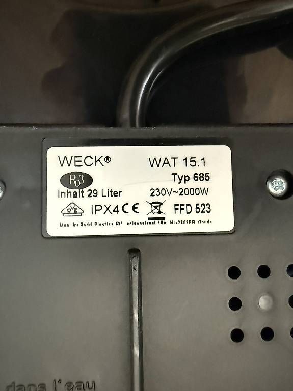 Weck Pasti del neonato: WECK sterilisateur electrique WAT 15 – Usato da Vérossaz venduto da ElBikito 3