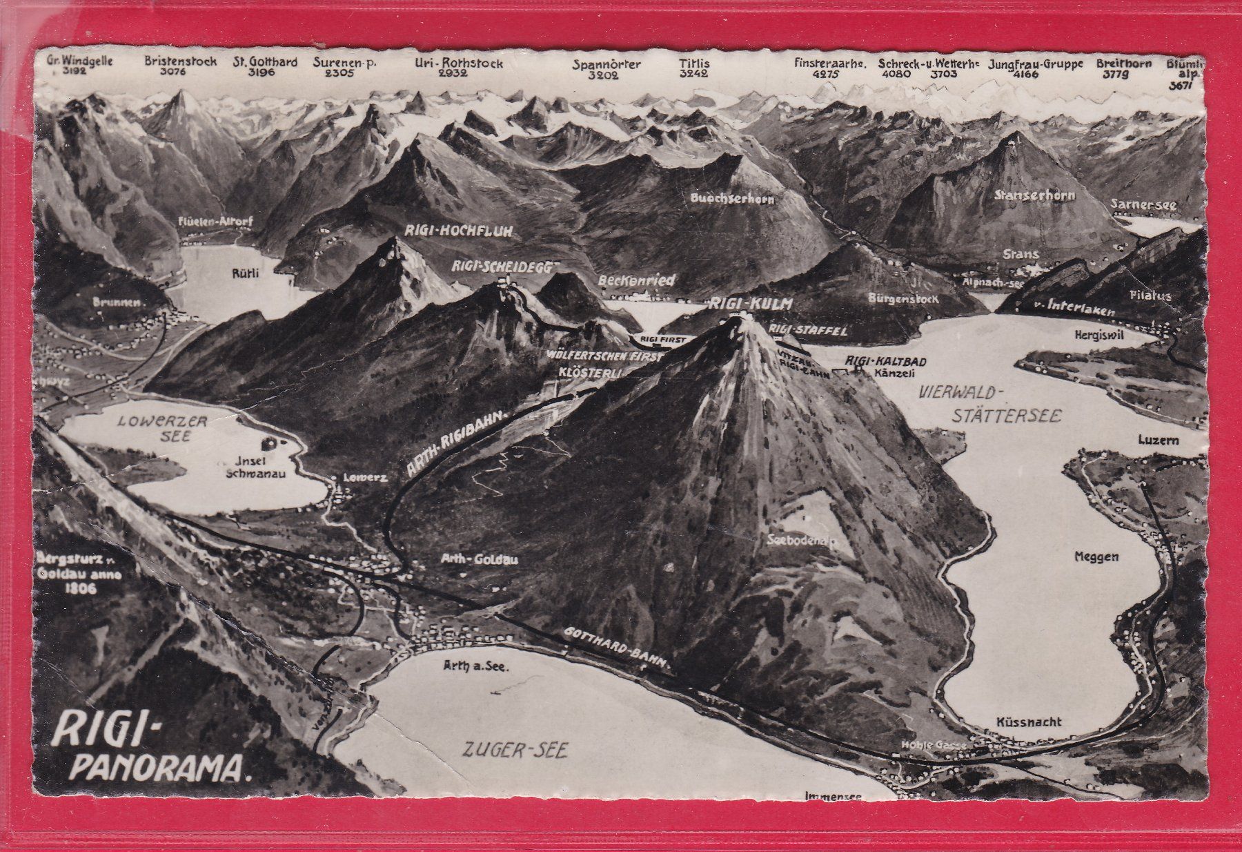 Ansichtskarten: RIGI - PANORAMA, – Gebraucht aus Oberrieden von Gebirgsstelze